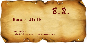 Bencz Ulrik névjegykártya